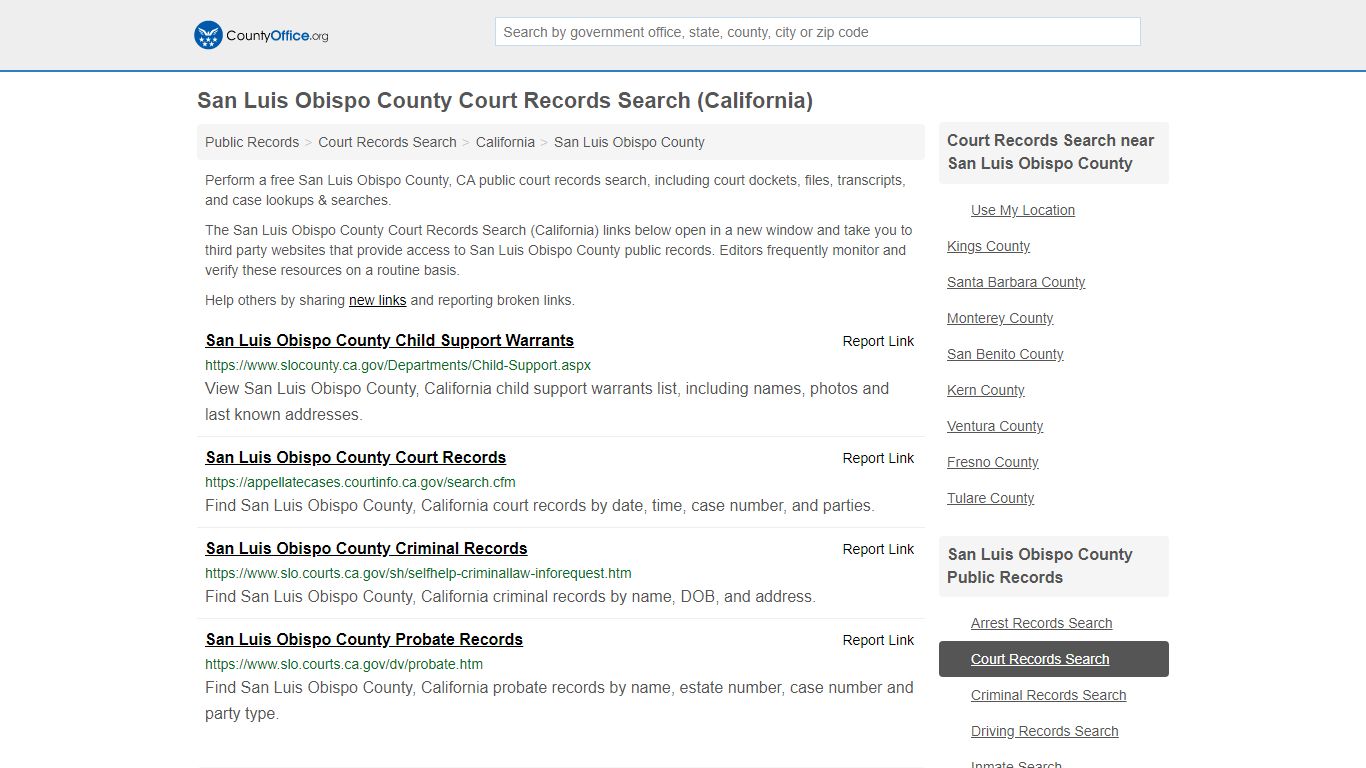 Court Records Search - San Luis Obispo County, CA ...